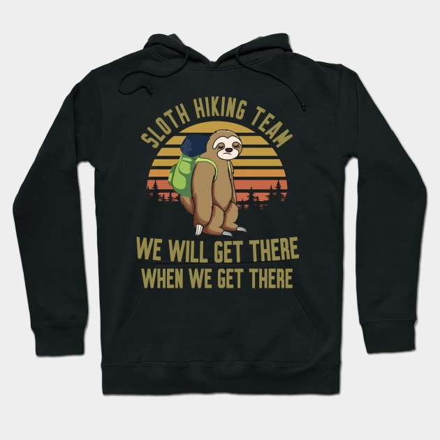 Sloth Hiking Team Hoodie by Work Memes